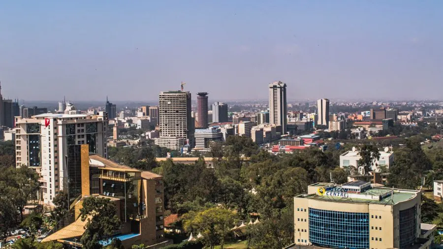 The Nairobi skyline at golden hour